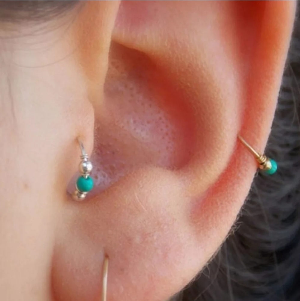 3 Piece Set Ear Cartilage Nose Ring Beads - Picture 4 of 7